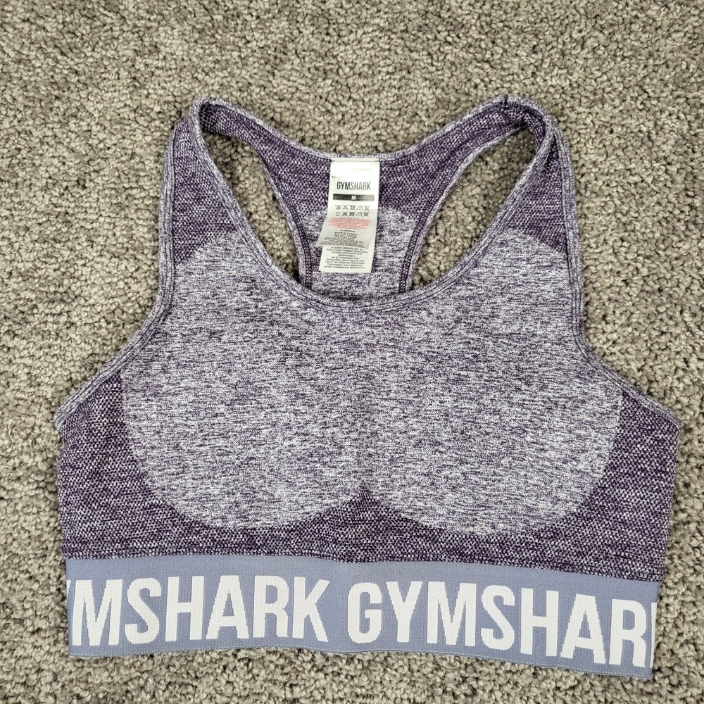 Gymshark Flex Sports Bra Womens Medium Purple Excellent Seamless GLSB3905-RPM-M